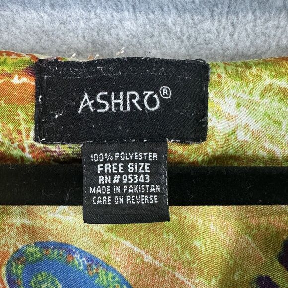ASHRO O/S S M L XL 1X 2X Art-to-Wear Silky Kaftan Poncho Tunic Shirt Top Boho - Picture 5 of 12